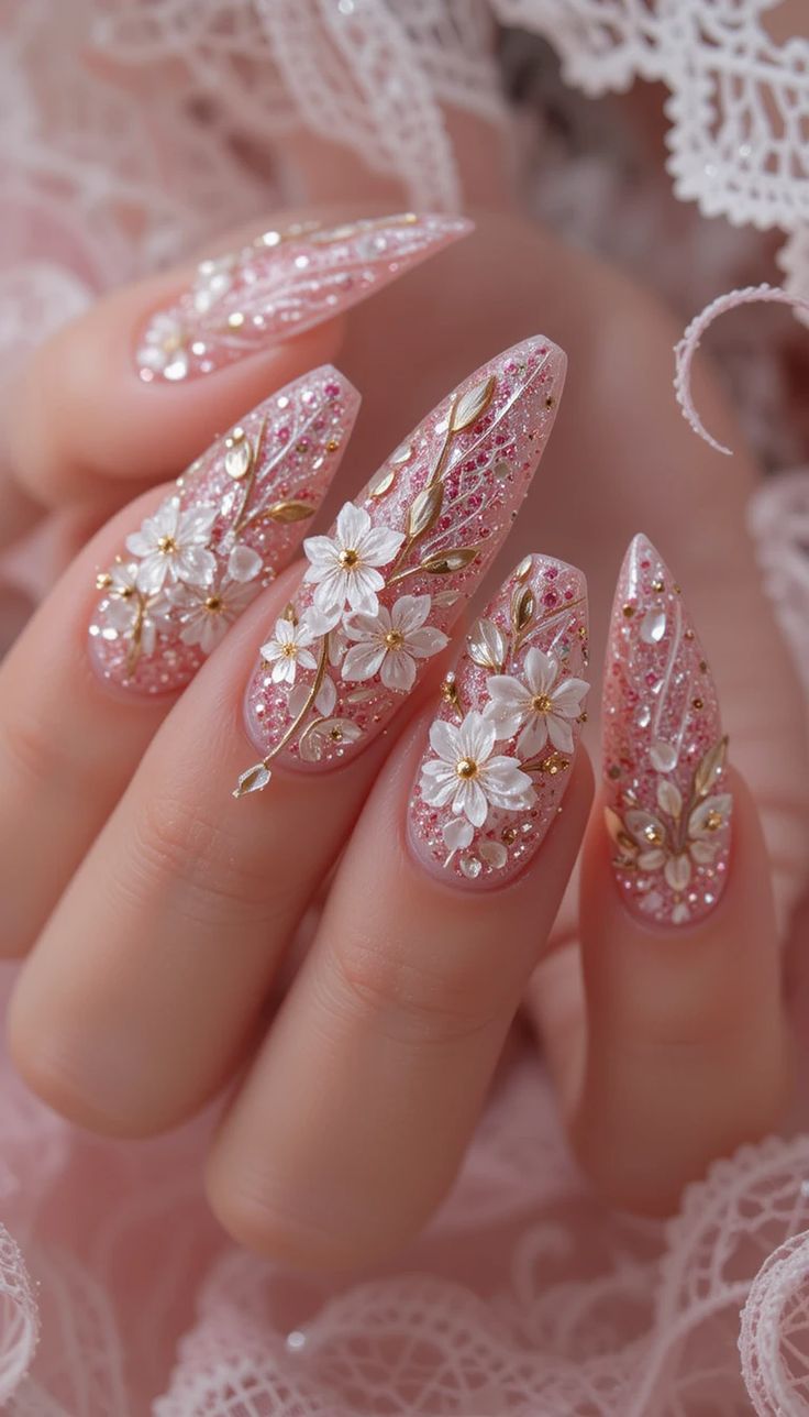 Bridal Nail Art and Jewellery Nails